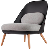 Artikelbild 1 für meet powered by PAPERFLOW Sessel COCOON schwarz buche Kunststoff 70,0 x 65,5 x 75,5 cm, 1 St., Artikelnummer 139711