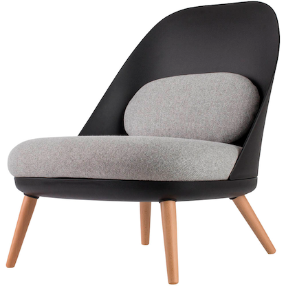 Artikelbild für meet powered by PAPERFLOW Sessel COCOON schwarz buche Kunststoff 70,0 x 65,5 x 75,5 cm, 1 St., Artikelnummer 139711