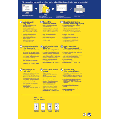 Artikelbild 4 für AVERY Zweckform Hängeetiketten weiß 60,0 x 60,0 mm blanko, kreisförmig, 120 St., Artikelnummer 174098