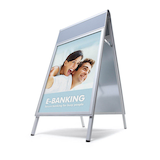 Artikelbild 1 für Showdown® Displays Kundenstopper Compasso C1 silber DIN A1 2 Fächer 66,0 x 79,3 x 130,9 cm, 1 St., Artikelnummer 591356