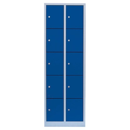 Artikelbild 2 für LÜLLMANN Schließfachschrank lichtgrau, enzianblau 520521, 10 Schließfächer 60,0 x 50,0 x 180,0 cm, Artikelnummer 831216
