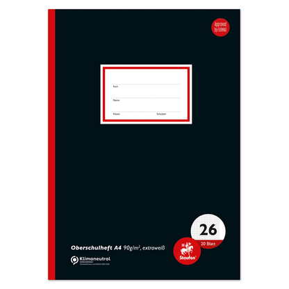 Artikelbild 2 für Staufen® Schulheft Oberschule Lineatur 26 kariert DIN A4 Außenrand, 20 Blatt, 1 St., Artikelnummer 602773