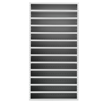 Artikelbild 6 für Gürkan Stahlschrank 110666 lichtgrau, blau 12 Fachböden 100,0 x 40,0 x 198,0 cm, aufgebaut, 1 St., Artikelnummer 149000