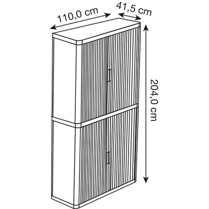 Artikelbild 4 für PAPERFLOW easyOffice Rollladenschrank Stifte ohne Fachböden 110,0 x 41,5 x 204,0 cm, Artikelnummer 132896