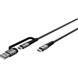 Artikelbild 1 für goobay USB 2.0 C/USB 2.0 C, 2.0 A USB-Kabel 1,0 m grau, schwarz, 1 St., Artikelnummer 656128