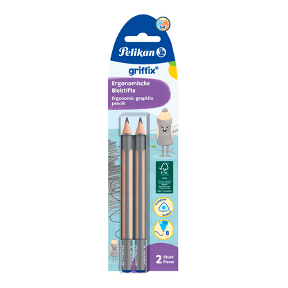 Artikelbild 2 für Pelikan griffix® Bleistifte B, HB silber, 2 St., Artikelnummer 274658