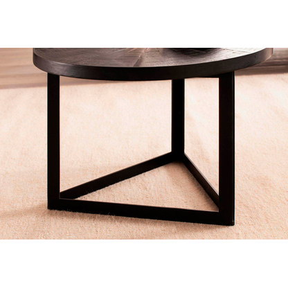 Artikelbild 6 für WOHNLING Couchtisch rund Massivholz schwarz 58,0 x 58,0 x 40,0 cm, 1 St., Artikelnummer 314557