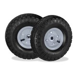 Artikelbild 1 für relaxdays Sackkarrenräder luftbereift schwarz, grau Stahl Felgen, Achse 1,6 cm, Artikelnummer 451961
