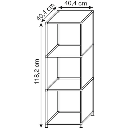 Artikelbild 2 für viasit Aktenregal System4 weiß 40,4 x 40,4 x 118,2 cm, 1 St., Artikelnummer 214320