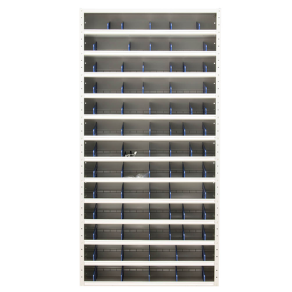 Artikelbild 7 für Gürkan Stahlschrank 109484 lichtgrau, blau 12 Fachböden 100,0 x 30,0 x 198,0 cm, aufgebaut, 1 St., Artikelnummer 148989