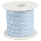 Artikelbild 1 für PRÄSENT Geschenkband Merry Christmas matt eisblau 10,0 mm x 100,0 m, Artikelnummer 323158