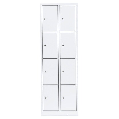 Artikelbild 2 für LÜLLMANN Schließfachschrank signalweiß 520427, 8 Schließfächer 60,0 x 50,0 x 180,0 cm, Artikelnummer 831127