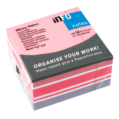 Artikelbild für inFO Cube Haftnotizen 5654-69 farbsortiert, 1 St., Artikelnummer 893507