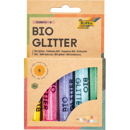 Artikelbild für folia Bio Glitter Rainbow M Glitzer farbsortiert, 1 Pack, Artikelnummer 285856