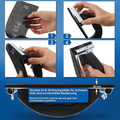 Artikelbild 2 für S&R Schleifblatt-Set 30x Schleifpapier (je 10 x P80 / P120 / P220) - 280 x 93mm, Handschleifblock: 240 x 80 mm, Artikelnummer 390429