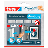 Artikelbild 1 für tesa Klettstreifen Powerstrips MEDIUM Click weiß, 16 St., Artikelnummer 739191