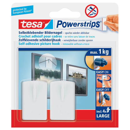 Artikelbild für tesa Powerstripes Klebenägel für max. 1,0 kg, 20,0 x 30,0 mm, 2 St., Artikelnummer 820959