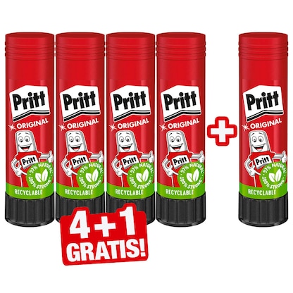 Artikelbild für 4 + 1 GRATIS: Pritt Klebestifte 43,0 g, 4 St. + GRATIS 1 St., Artikelnummer 218925