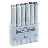 Artikelbild 1 für COPIC® Sketch Cool Grey Layoutmarker-Set farbsortiert 1,0 + 6,0 mm, 12 St., Artikelnummer 717088