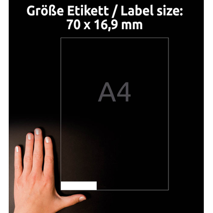 Artikelbild 6 für AVERY Zweckform Etiketten 3420 weiß 70,0 x 16,9 mm, 100 Blatt, Artikelnummer 636472