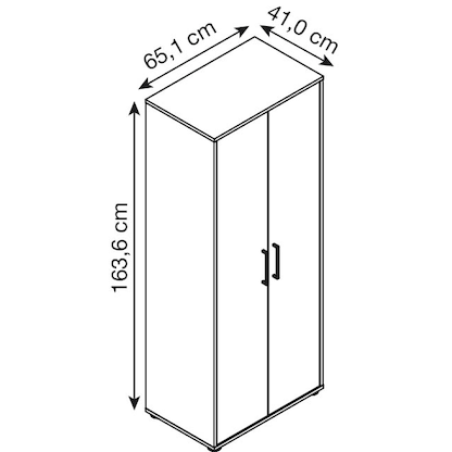Artikelbild 2 für MÖBELPARTNER Aktenschrank Aino, 701866 schwarz 3 Fachböden 65,1 x 41,0 x 163,6 cm, Artikelnummer 172367