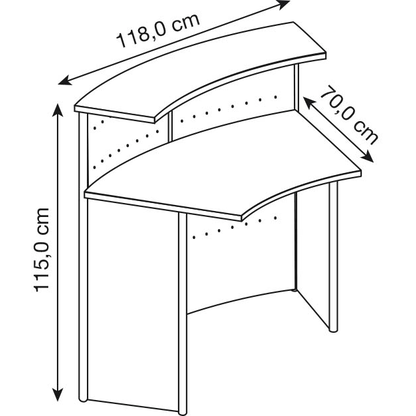 Artikelbild 2 für Kerkmann Empfangstheke Genua gebogen, buche, silber 118,0 x 70,0 x 115,0 cm, Artikelnummer 359174