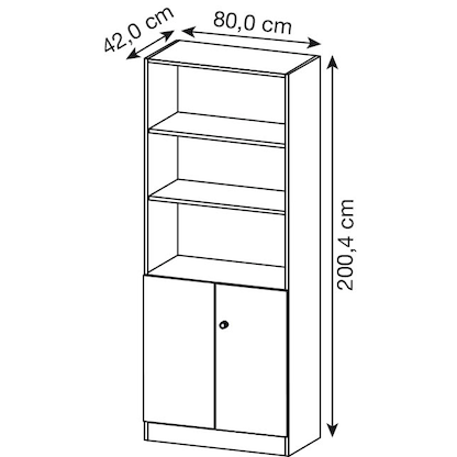 Artikelbild 2 für HAMMERBACHER Regalschrank Haziender, V6770/5/5/SG lichtgrau 80,0 x 42,0 x 200,4 cm, 1 St., Artikelnummer 792572