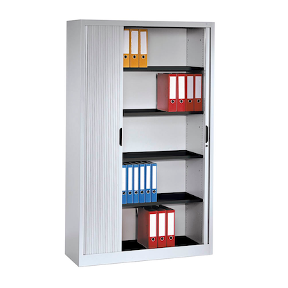 Artikelbild für CP Omnispace Rollladenschrank silber 4 Fachböden 100,0 x 42,0 x 198,0 cm, Artikelnummer 412724