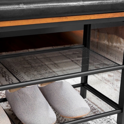 Artikelbild 7 für VASAGLE Schuhbank LBS75X braun, schwarz Holz 80,0 cm, Artikelnummer 439358