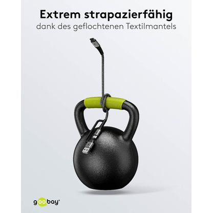 Artikelbild 8 für goobay USB 2.0 C/USB 2.0 C, 2.0 A USB-Kabel 1,0 m grau, schwarz, 1 St., Artikelnummer 656128