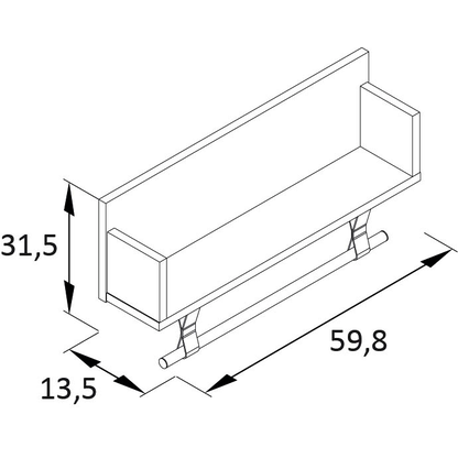 Artikelbild 2 für MÖBELPARTNER Wandregale Ella weiß 59,8 x 13,5 x 31,5 cm, 1 St., Artikelnummer 610669