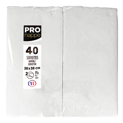 Artikelbild für PROnappe Servietten weiß 2-lagig 38,0 x 38,0 cm, 40 St., Artikelnummer 634689