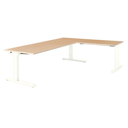 Artikelbild 5 für mauser varitos.c elektrisch höhenverstellbarer Schreibtisch ahorn, weiß rechteckig, C-Fuß-Gestell weiß 200,0 x 80,0 cm, Artikelnummer 272892