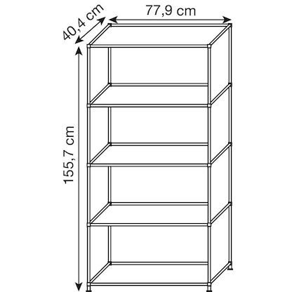 Artikelbild 2 für viasit Aktenregal System4 schwarz 77,9 x 40,4 x 155,7 cm, 1 St., Artikelnummer 214437