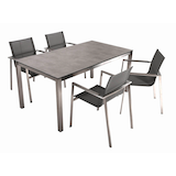 Artikelbild 1 für Garden Pleasure Sitzgruppe SIENNA grau, silber Metall, 5-teilig, Artikelnummer 752453