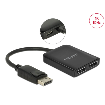 Artikelbild für DeLOCK 87768 DisplayPort Splitter, Artikelnummer 895427