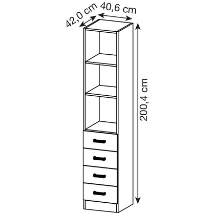 Artikelbild 2 für HAMMERBACHER Regalschrank Haziender, V7600/5/5/SG lichtgrau 40,6 x 42,0 x 200,4 cm, 1 St., Artikelnummer 792663
