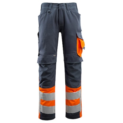 Artikelbild für MASCOT® unisex Warnschutzhose Leeds schwarzblau, orange Größe 114, Artikelnummer 767842