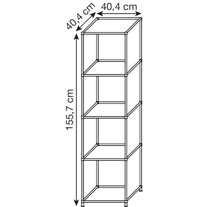 Artikelbild 2 für viasit Aktenregal System4 weiß 40,4 x 40,4 x 155,7 cm, 1 St., Artikelnummer 214395