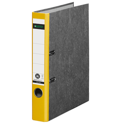 Artikelbild für LEITZ 1050 Ordner gelb marmoriert Karton 5,2 cm DIN A4, 1 St., Artikelnummer 652446