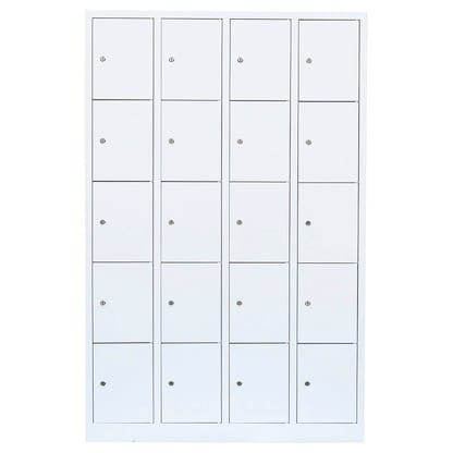 Artikelbild 2 für LÜLLMANN Schließfachschrank signalweiß 520547, 20 Schließfächer 117,0 x 50,0 x 180,0 cm, Artikelnummer 831305