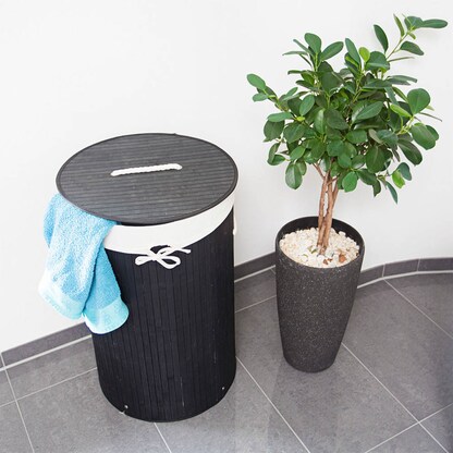 Artikelbild 5 für relaxdays Wäschekorb schwarz, 1 St., Artikelnummer 393112