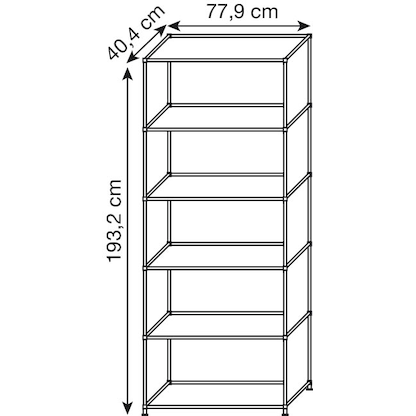 Artikelbild 2 für viasit Aktenregal System4 weiß 77,9 x 40,4 x 193,2 cm, 1 St., Artikelnummer 214569