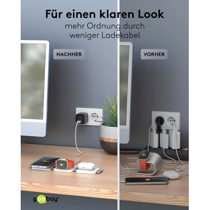 Artikelbild 6 für goobay 3-in-1 Induktive Ladestation weiß, 15 Watt, Artikelnummer 345296