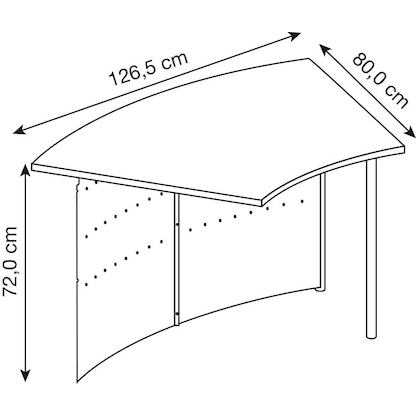 Artikelbild 2 für Kerkmann Anbautheke Genua gebogen, buche, silber 126,5 x 80,0 x 72,0 cm, Artikelnummer 359240