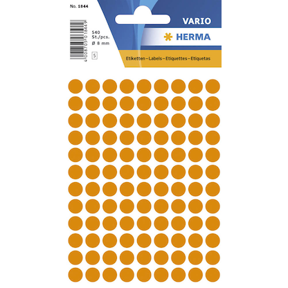 Artikelbild für HERMA Klebepunkte 1844 leuchtorange Ø 8,0 mm, 540 St., Artikelnummer 815030