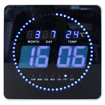 Artikelbild für unilux digitale Wanduhr Flo schwarz Aluminium, Artikelnummer 723161