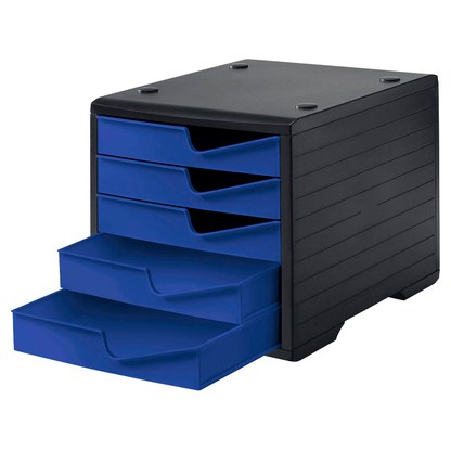 Artikelbild 2 für styro Schubladenbox styroswingbox blau 275-8430.3591, DIN A4 mit 5 Schubladen, 1 St., Artikelnummer 821977
