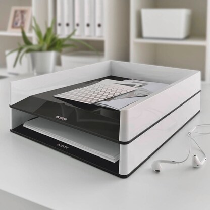 Artikelbild 4 für LEITZ Briefablage WOW Duo Colour schwarz/weiß DIN A4, 1 St., Artikelnummer 496199