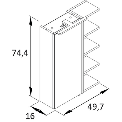 Artikelbild 2 für MÖBELPARTNER Spiegelschrank Mads 159670 weiß-eiche 50,3 x 16,0 x 74,4 cm, Artikelnummer 610812